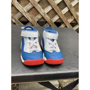 Jordan 6 Rings Toddlers- White/True Blue/University Red US Size 8C- 323420 140